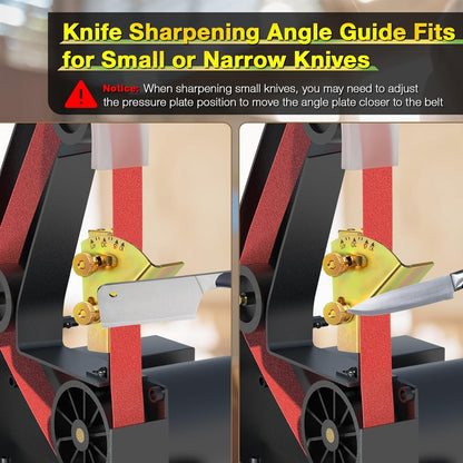 Knife Sharpening Angle Guide, Adjustable 10-45 Degree Angle Guide for 1 x 30 Belt Sander，Edge Leading-Away (Into Belt)