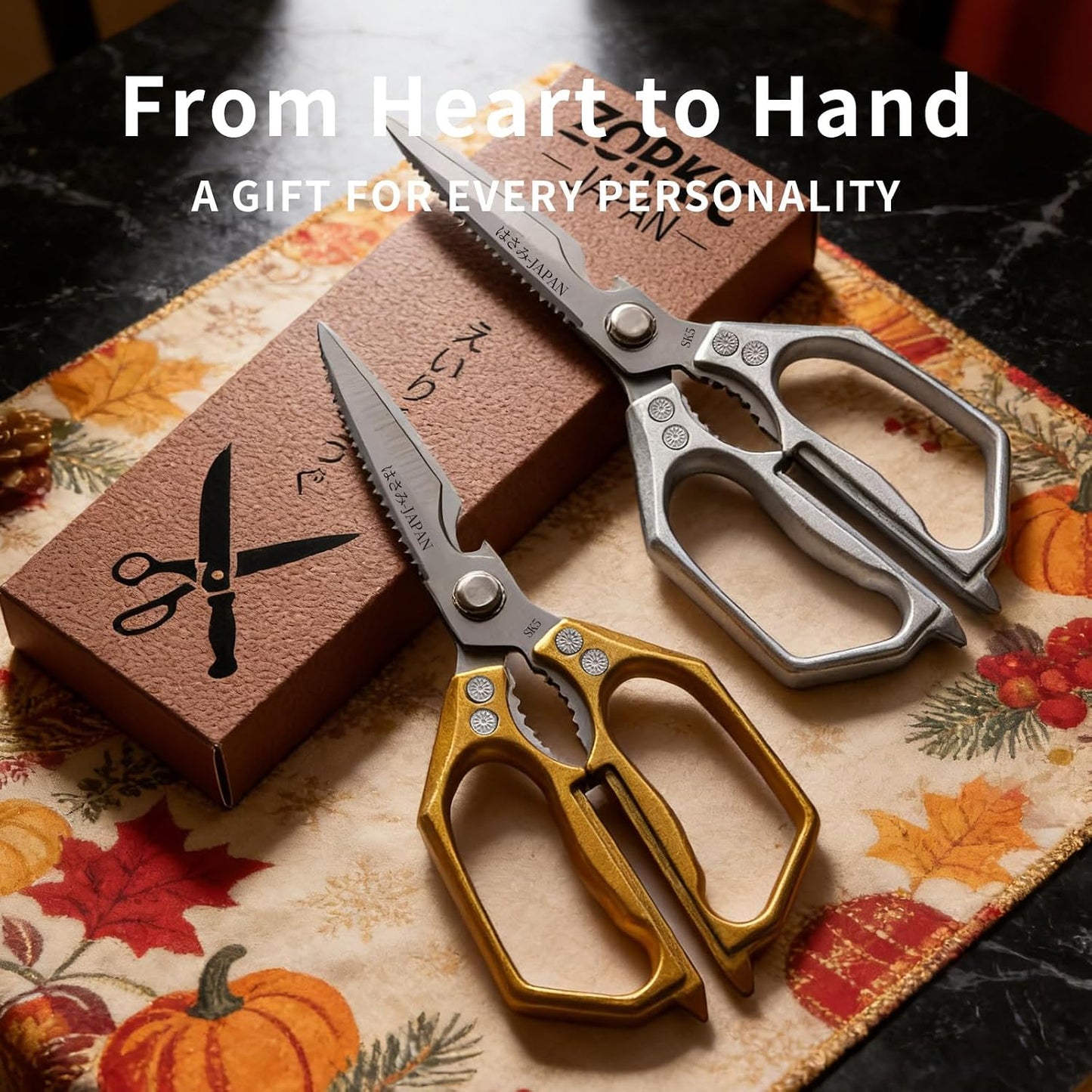 Kitchen Scissors Set 2PCS, Heavy Duty Poultry Shears All Purpose, Japanese Kitchen Shear for Food Meat Cutting Scissor, Chicken Shears, Cooking Scissors Gifts for Men Women