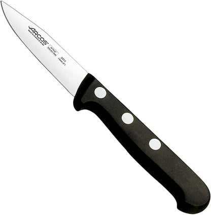 Rivet Paring Knife 3 Inch Stainless Steel. Kitchen Knife for Peeling Fruits and Vegetables. Ergonomic Polyoxymethylene Handle and 75mm Blade. Series Universal. Color Black