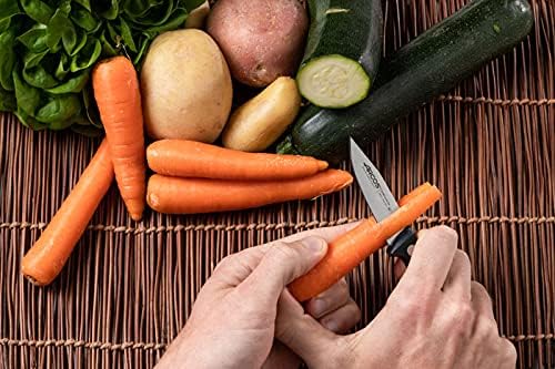 Rivet Paring Knife 3 Inch Stainless Steel. Kitchen Knife for Peeling Fruits and Vegetables. Ergonomic Polyoxymethylene Handle and 75mm Blade. Series Universal. Color Black