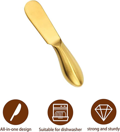 Stainless Steel Butter Knife, 4Pcs Gold Applicator Set for Home Breakfast Use, Deluxe Sandwich Cream Cheese Condiment Knives
