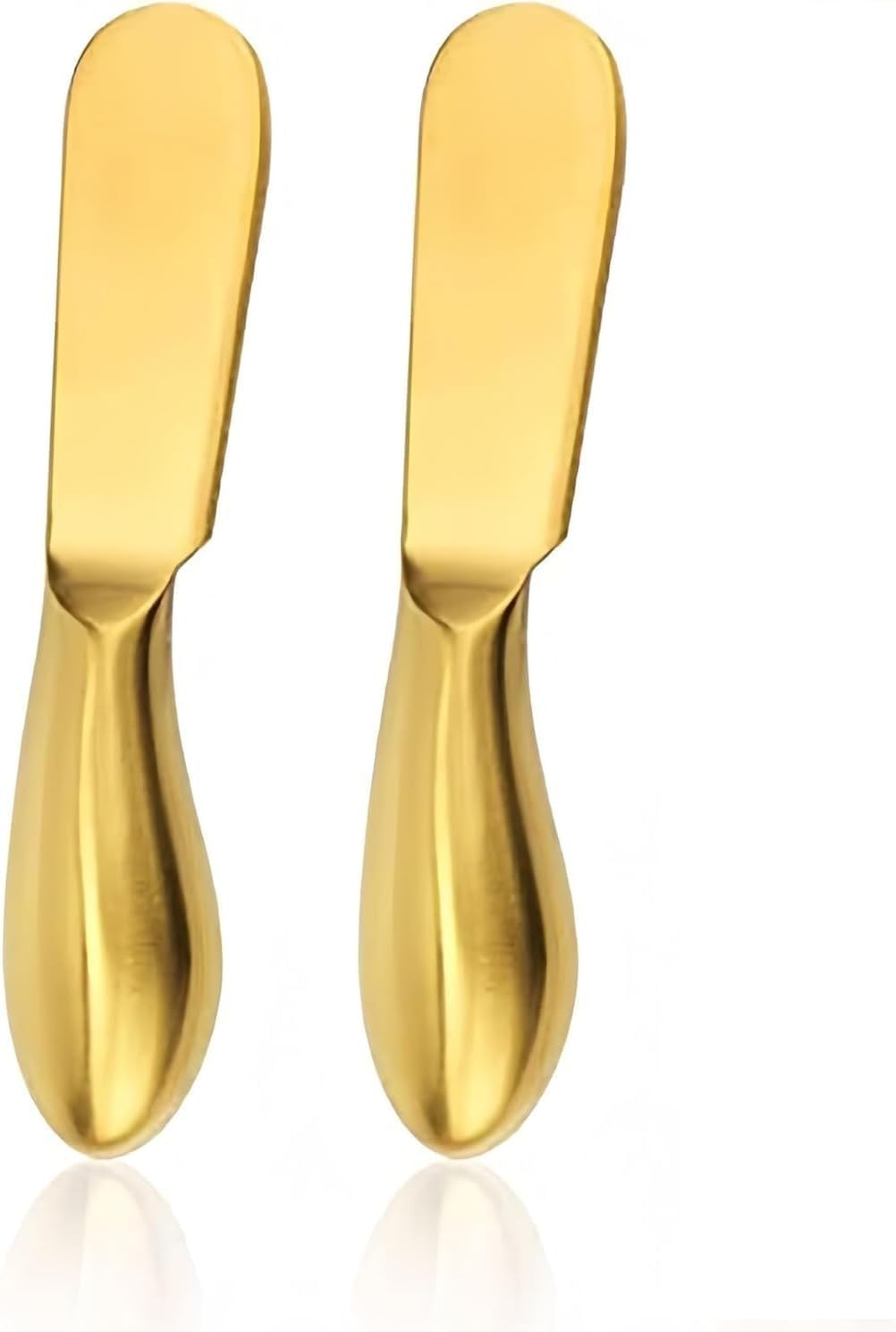 Stainless Steel Butter Knife, 4Pcs Gold Applicator Set for Home Breakfast Use, Deluxe Sandwich Cream Cheese Condiment Knives