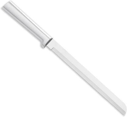 8" Bread Knife (R143), Silver Handle | Stainless Steel Serrated Blade, Silver Cast Aluminum Handle