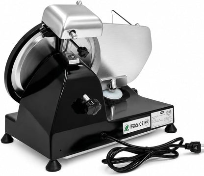 KWS MS-10XT Premium 320W Electric Meat Slicer 10-Inch in Red with Non-sticky Teflon Blade, Frozen Meat/Deli/Cheese/Food Slicer Low Noises Commercial and Home Use [ ETL, NSF Certified ]