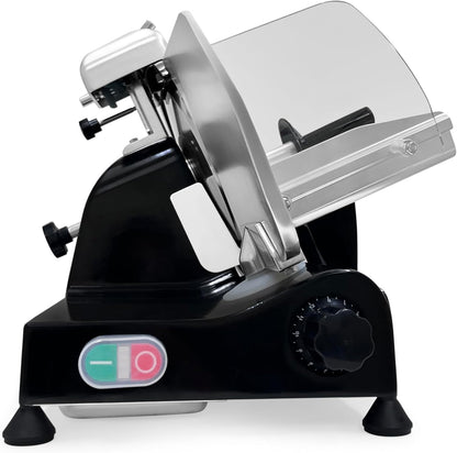 KWS MS-10XT Premium 320W Electric Meat Slicer 10-Inch in Red with Non-sticky Teflon Blade, Frozen Meat/Deli/Cheese/Food Slicer Low Noises Commercial and Home Use [ ETL, NSF Certified ]