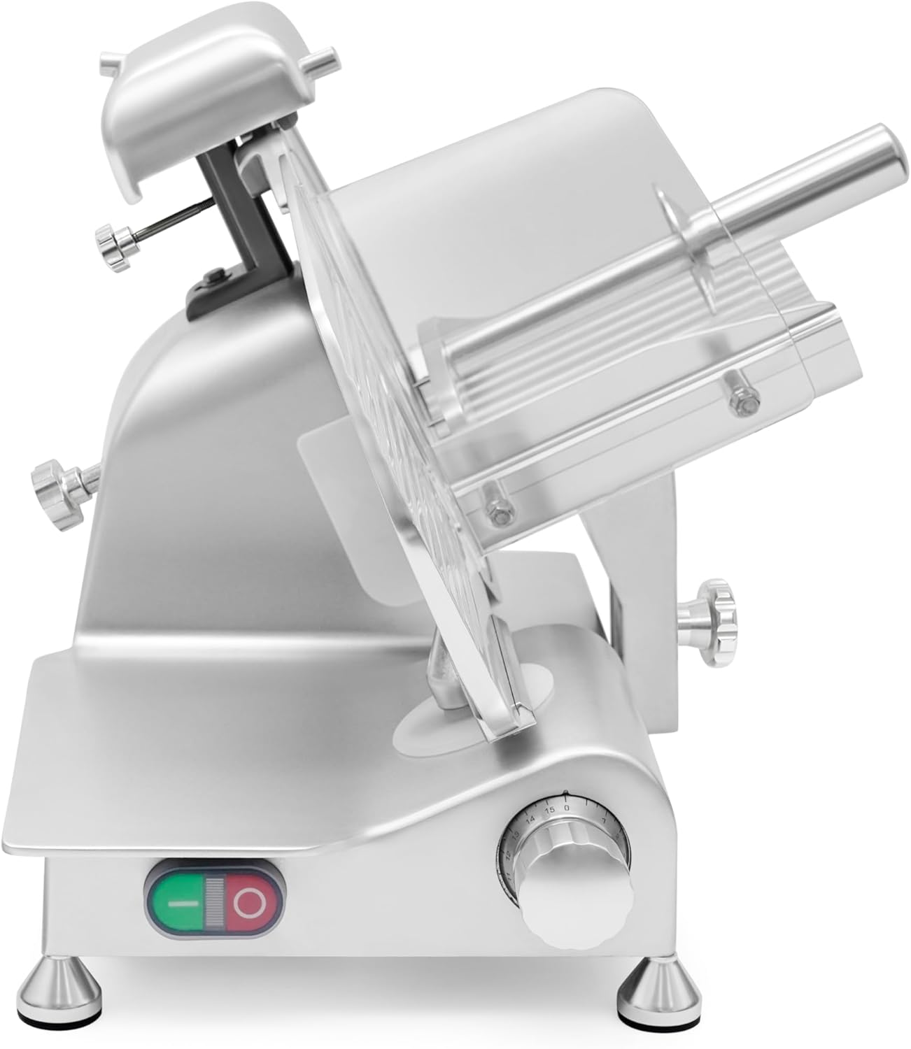 KWS MS-10XT Premium 320W Electric Meat Slicer 10-Inch in Red with Non-sticky Teflon Blade, Frozen Meat/Deli/Cheese/Food Slicer Low Noises Commercial and Home Use [ ETL, NSF Certified ]