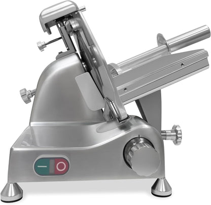 KWS MS-10XT Premium 320W Electric Meat Slicer 10-Inch in Red with Non-sticky Teflon Blade, Frozen Meat/Deli/Cheese/Food Slicer Low Noises Commercial and Home Use [ ETL, NSF Certified ]