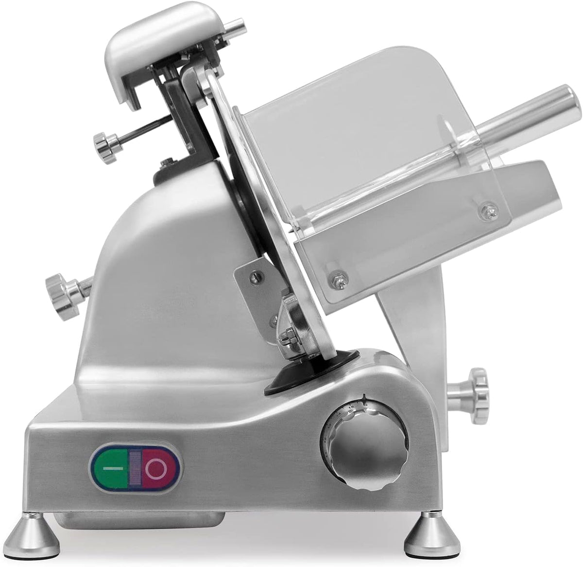 KWS MS-10XT Premium 320W Electric Meat Slicer 10-Inch in Red with Non-sticky Teflon Blade, Frozen Meat/Deli/Cheese/Food Slicer Low Noises Commercial and Home Use [ ETL, NSF Certified ]