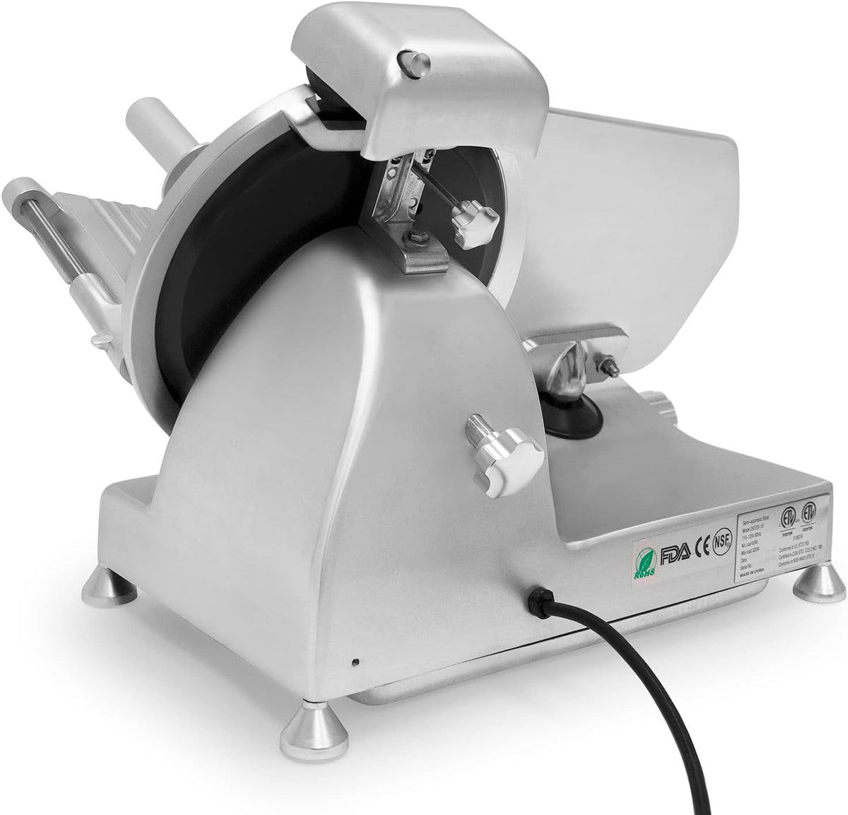 KWS MS-10XT Premium 320W Electric Meat Slicer 10-Inch in Red with Non-sticky Teflon Blade, Frozen Meat/Deli/Cheese/Food Slicer Low Noises Commercial and Home Use [ ETL, NSF Certified ]