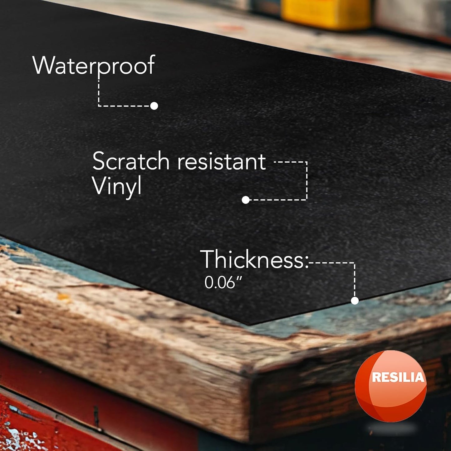Work Bench Mat - 15” X 36” X 0.06" Scratch-Resistant PVC Mats - Protect Your Workbench, Table, or Tool Station from Painting, Woodworking, Crafting, Building, & More, Black, Made in USA