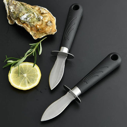 Oyster Shucking Knife Set, 2 Oysters Shucking Knives and 1 Pair Cut Resistant Gloves, Professional Clam Opener, Stainless Steel Oyster Shucker Tool for Shellfish and Oysters