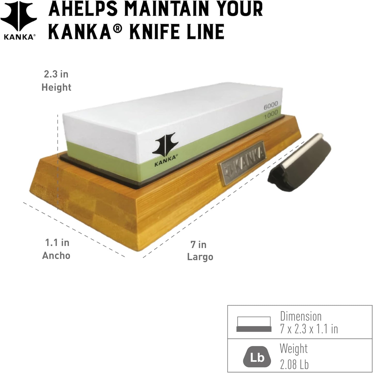 Professional Premium Whetstone - Knife Sharpening Stone 2 Side Grit, 1000/6000, Waterstone Knife Sharpener with Non Slip Bamboo Base and Angle Guide