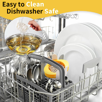 [Upgraded] 3 in 1 Egg Slicer with Metal Blades for Hard Boiled Eggs & Soft Fruits, Stainless Steel Hard Boiled Egg Cutter, Heavy Duty Strawberry Mushroom or Ham Slicer, Dishwasher Safe