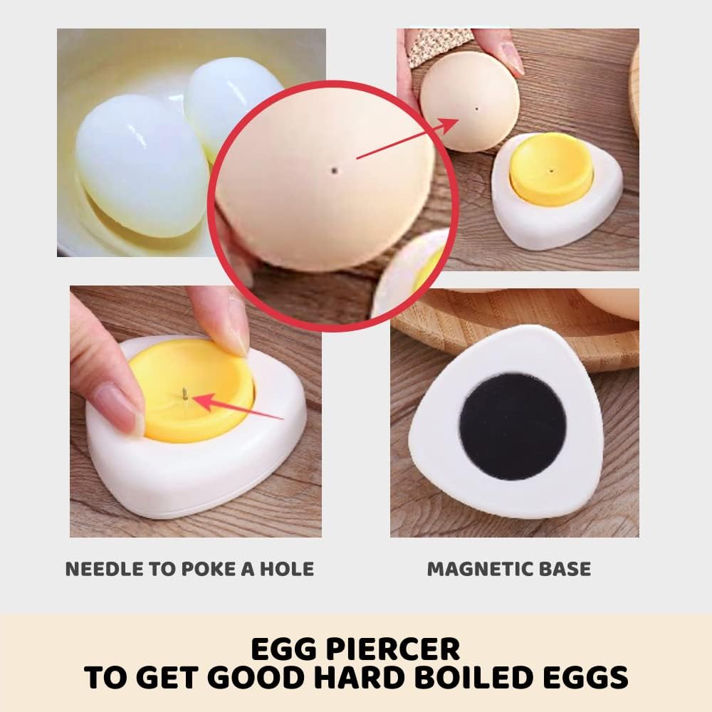[Upgraded] 3 in 1 Egg Slicer with Metal Blades for Hard Boiled Eggs & Soft Fruits, Stainless Steel Hard Boiled Egg Cutter, Heavy Duty Strawberry Mushroom or Ham Slicer, Dishwasher Safe