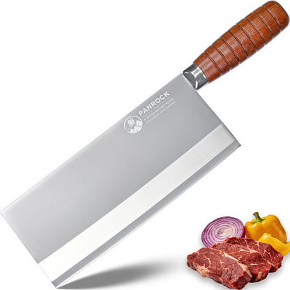 Meat Cleaver Knife 8 Inch Professional Chinese Knife - Ultra Sharp High Carbon Steel Meat Cleaver with Ergonomic Rosewood Handle, Premium Gift Box