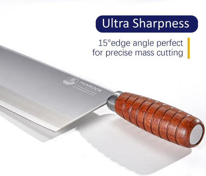 Meat Cleaver Knife 8 Inch Professional Chinese Knife - Ultra Sharp High Carbon Steel Meat Cleaver with Ergonomic Rosewood Handle, Premium Gift Box