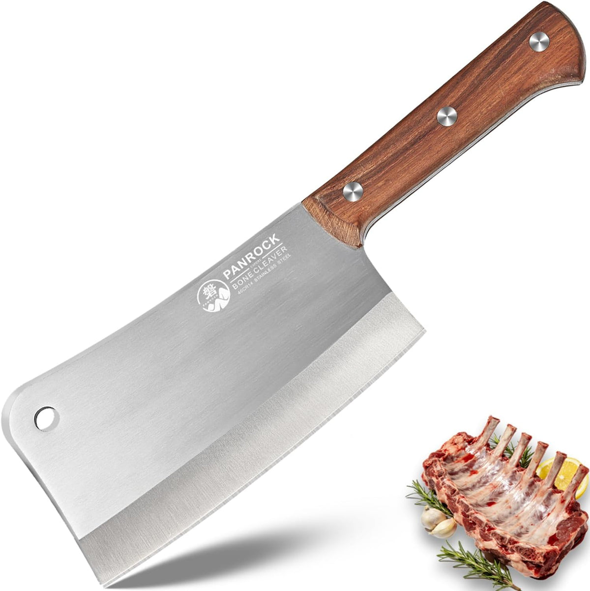 Meat Cleaver Knife 8 Inch Professional Chinese Knife - Ultra Sharp High Carbon Steel Meat Cleaver with Ergonomic Rosewood Handle, Premium Gift Box