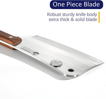 Meat Cleaver Knife 8 Inch Professional Chinese Knife - Ultra Sharp High Carbon Steel Meat Cleaver with Ergonomic Rosewood Handle, Premium Gift Box
