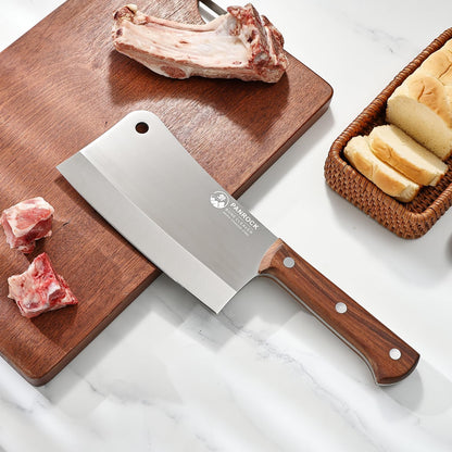 Meat Cleaver Knife 8 Inch Professional Chinese Knife - Ultra Sharp High Carbon Steel Meat Cleaver with Ergonomic Rosewood Handle, Premium Gift Box