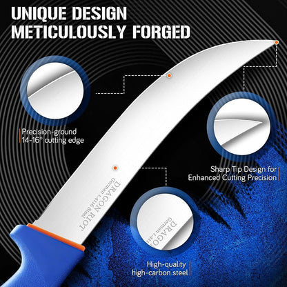 Curved Butcher Breaking Knife,Super Sharp Carving Slicing Knife for BBQ,10 Inch Scimitar Blade for Meat Cutting,High Carbon Stainless Steel Cimeter Breaking Knives with Ergonomic Handle