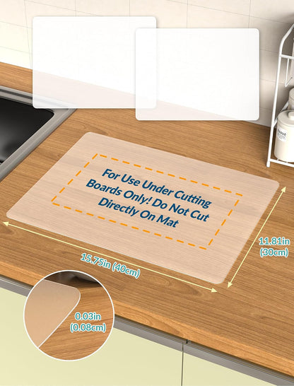 Silicone Non-Slip Mat for Cutting Board, Heat Resistant Trivet, 2PCS