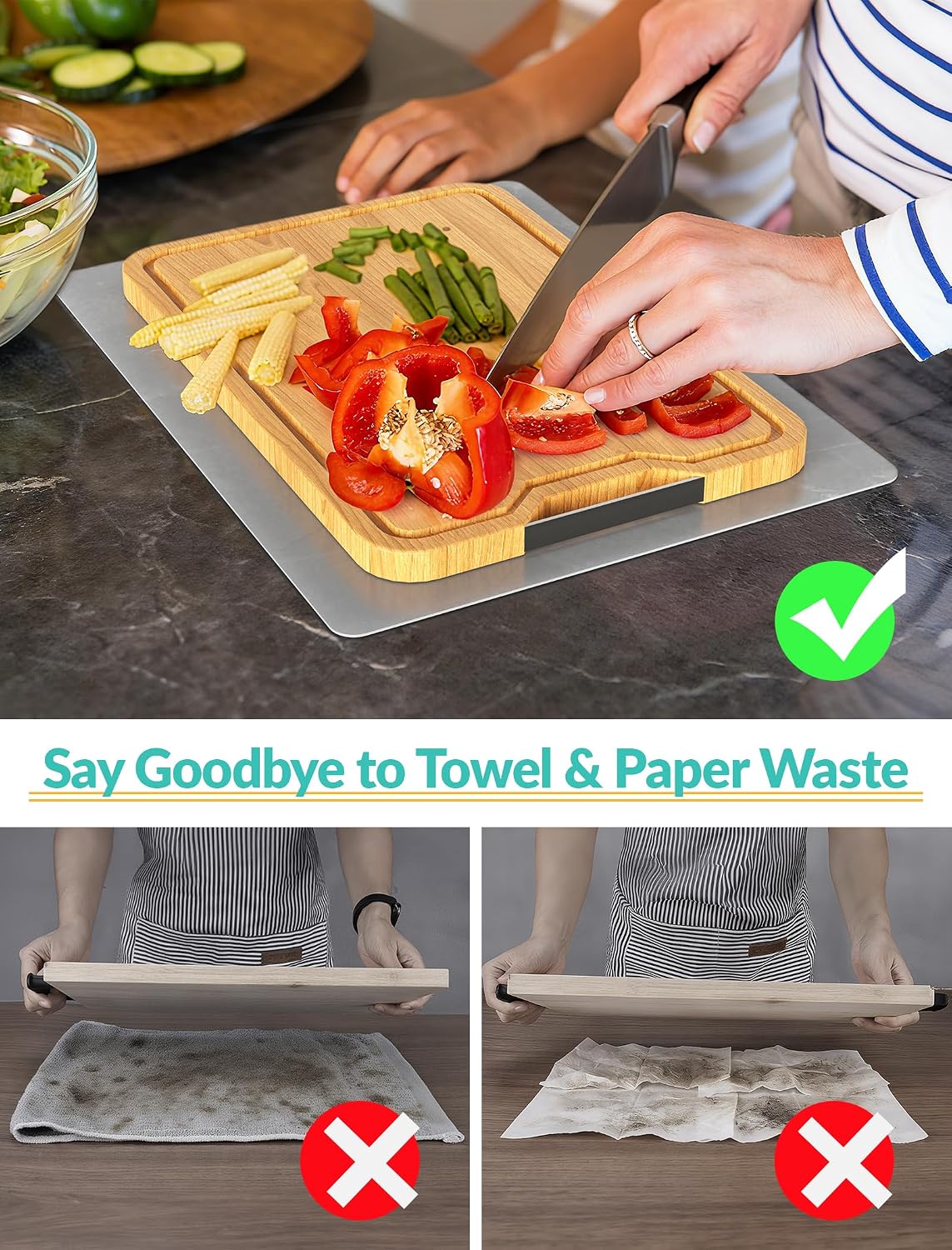 Silicone Non-Slip Mat for Cutting Board, Heat Resistant Trivet, 2PCS