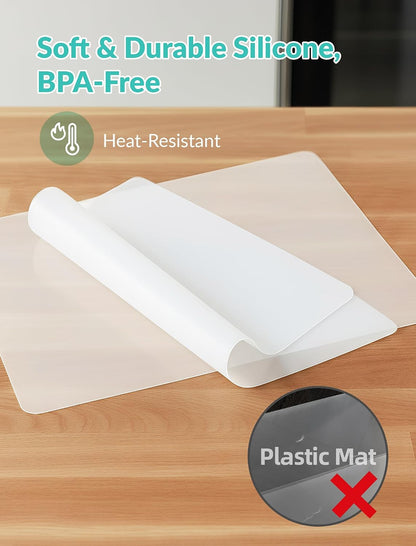 Silicone Non-Slip Mat for Cutting Board, Heat Resistant Trivet, 2PCS