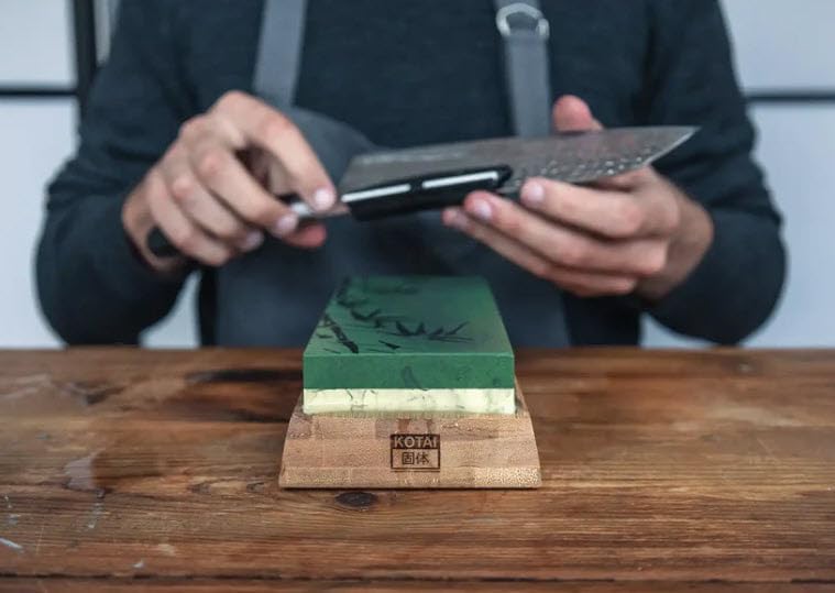 Dual-Grit Whetstone Kitchen Knife Sharpening Set | 180/800 Ceramic Stone | Precision Sharpening | Anti-Slip Base & Angle Guide | Pro-Grade Edge Restoration