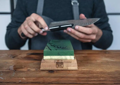 Dual-Grit Whetstone Kitchen Knife Sharpening Set | 180/800 Ceramic Stone | Precision Sharpening | Anti-Slip Base & Angle Guide | Pro-Grade Edge Restoration