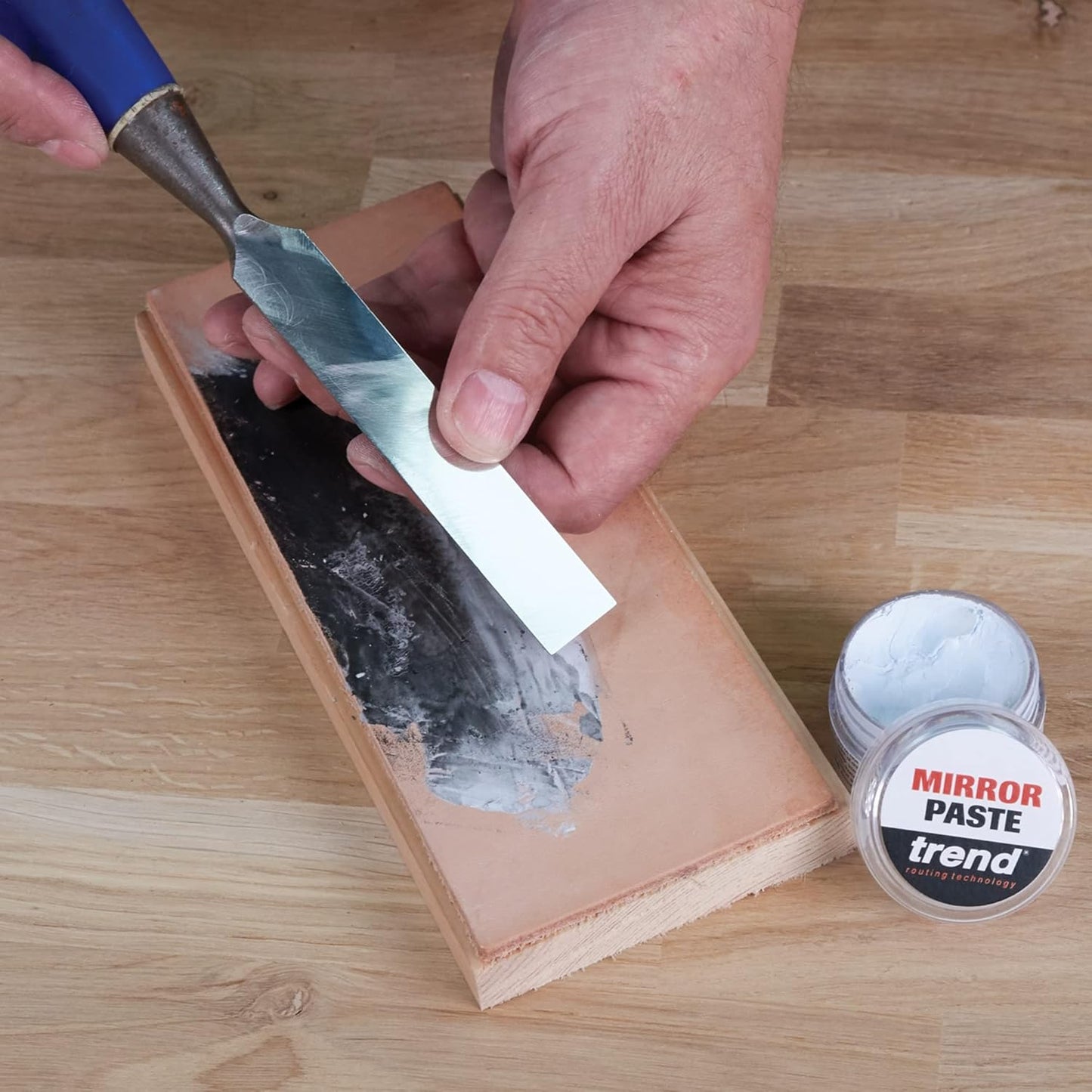 Trend Ultra Fine Mirror Paste & Premium Leather Strop, Hone and Polish Your Knives and Sharpened Tools, DWS/MP/KIT