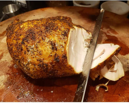Smoked Brisket Slicing Knife, 11 Inch Stainless Granton Edge | Meat carving and slicing knife for smoked brisket, turkey, ham, and roasts, with Granton edge to help reduce sticking.