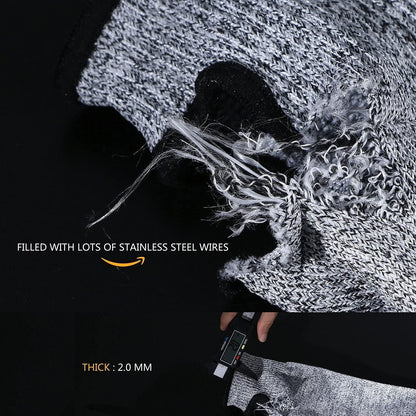 Cut Resistant Sleeves Level 5 Arm Protection Sleeve with Thumb Slot Grey Gardening Sleeves for Women Men
