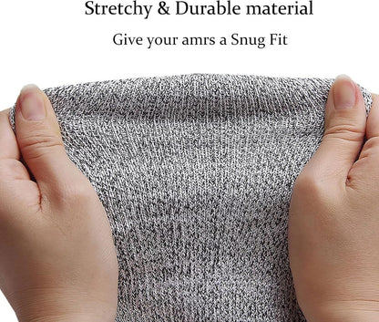 Cut Resistant Sleeves Level 5 Arm Protection Sleeve with Thumb Slot Grey Gardening Sleeves for Women Men
