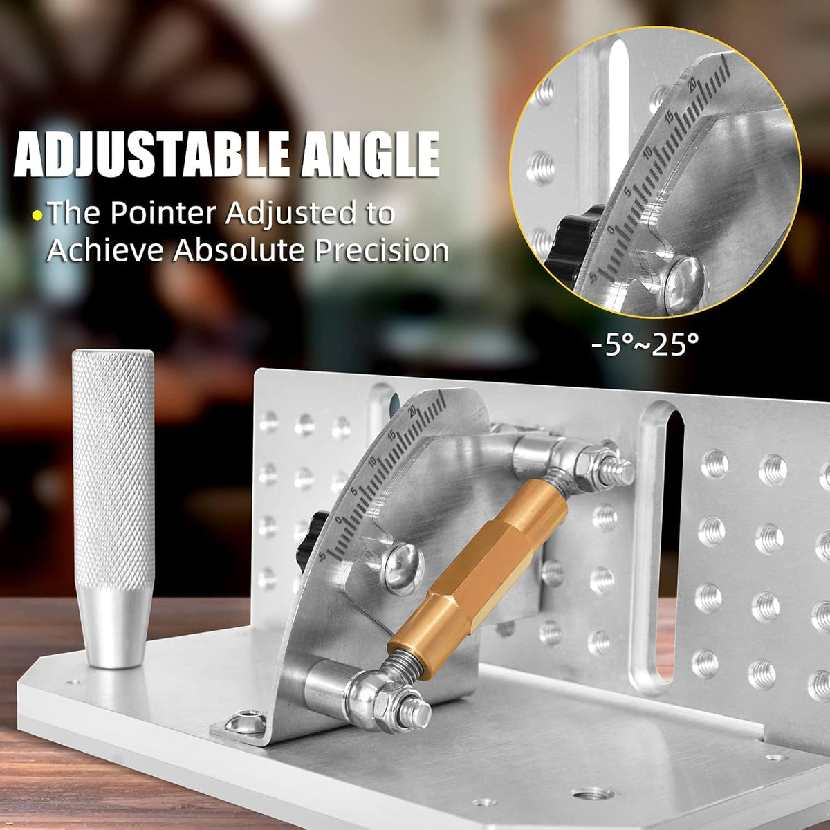 Belt Grinder Knife Jig, 7-3/4’’ Long Sharpening Locator Adjustable Angle, Belt Knife Sharpener Jig with Tool Rest, Knife Making Angle Grind Guide for Belt Sander Machine
