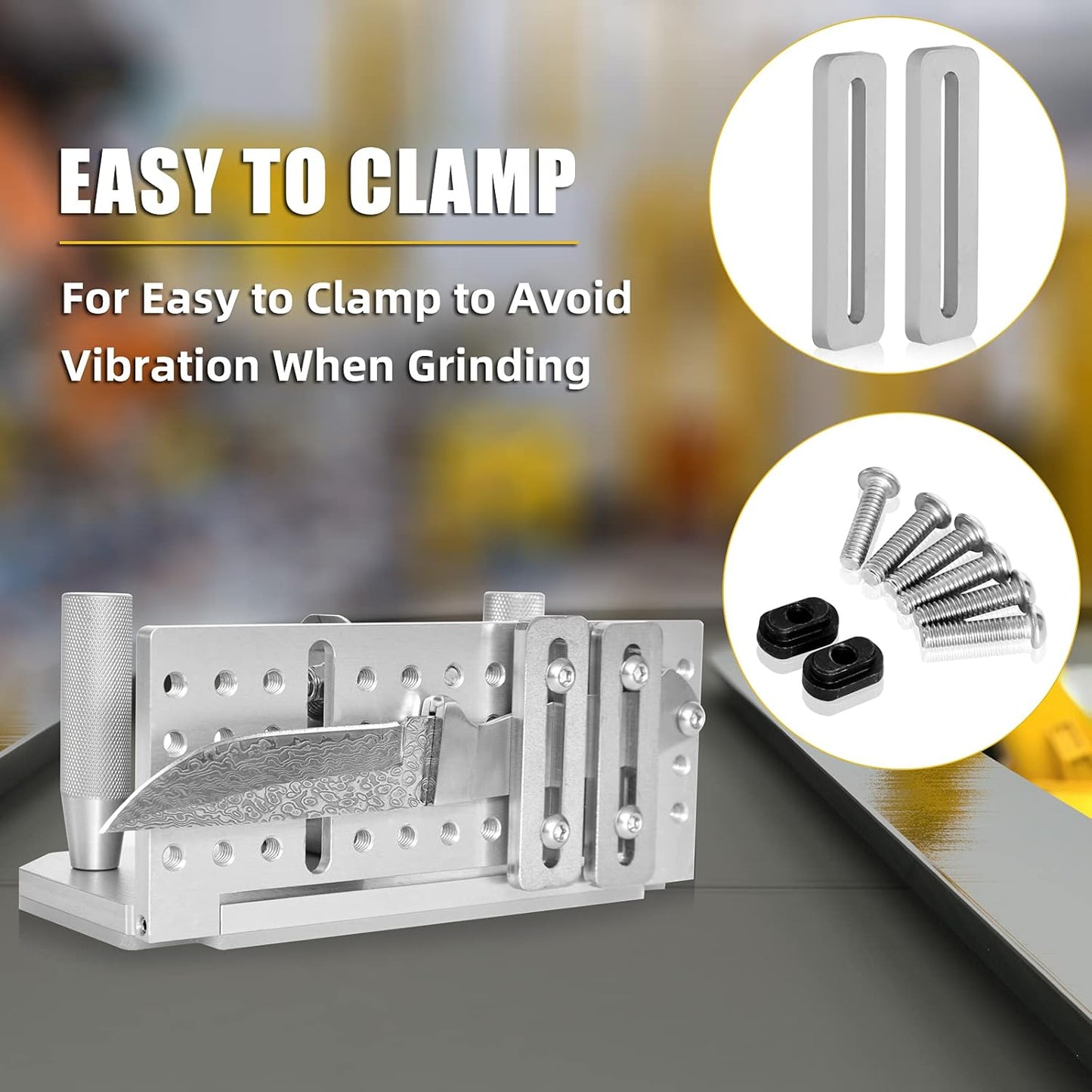 Belt Grinder Knife Jig, 7-3/4’’ Long Sharpening Locator Adjustable Angle, Belt Knife Sharpener Jig with Tool Rest, Knife Making Angle Grind Guide for Belt Sander Machine