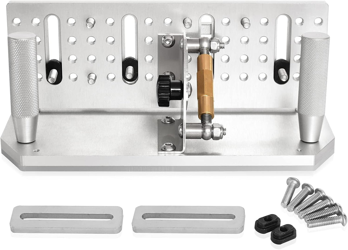 Belt Grinder Knife Jig, 7-3/4’’ Long Sharpening Locator Adjustable Angle, Belt Knife Sharpener Jig with Tool Rest, Knife Making Angle Grind Guide for Belt Sander Machine