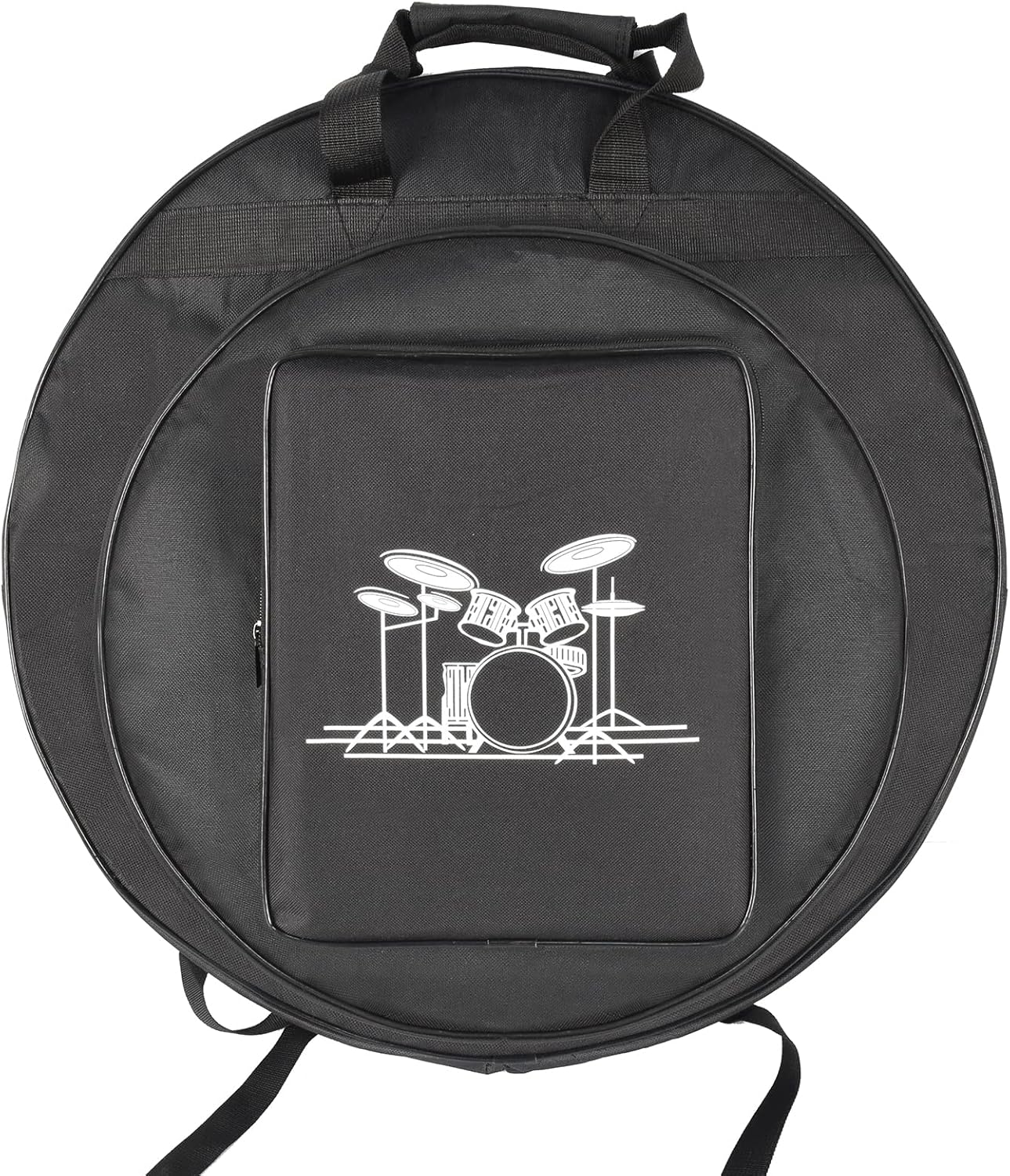 22" Cymbal Gig Bag with Carry Handle, Durable Shoulder Straps and Double Pockets, Great for Dust-Proof Storage