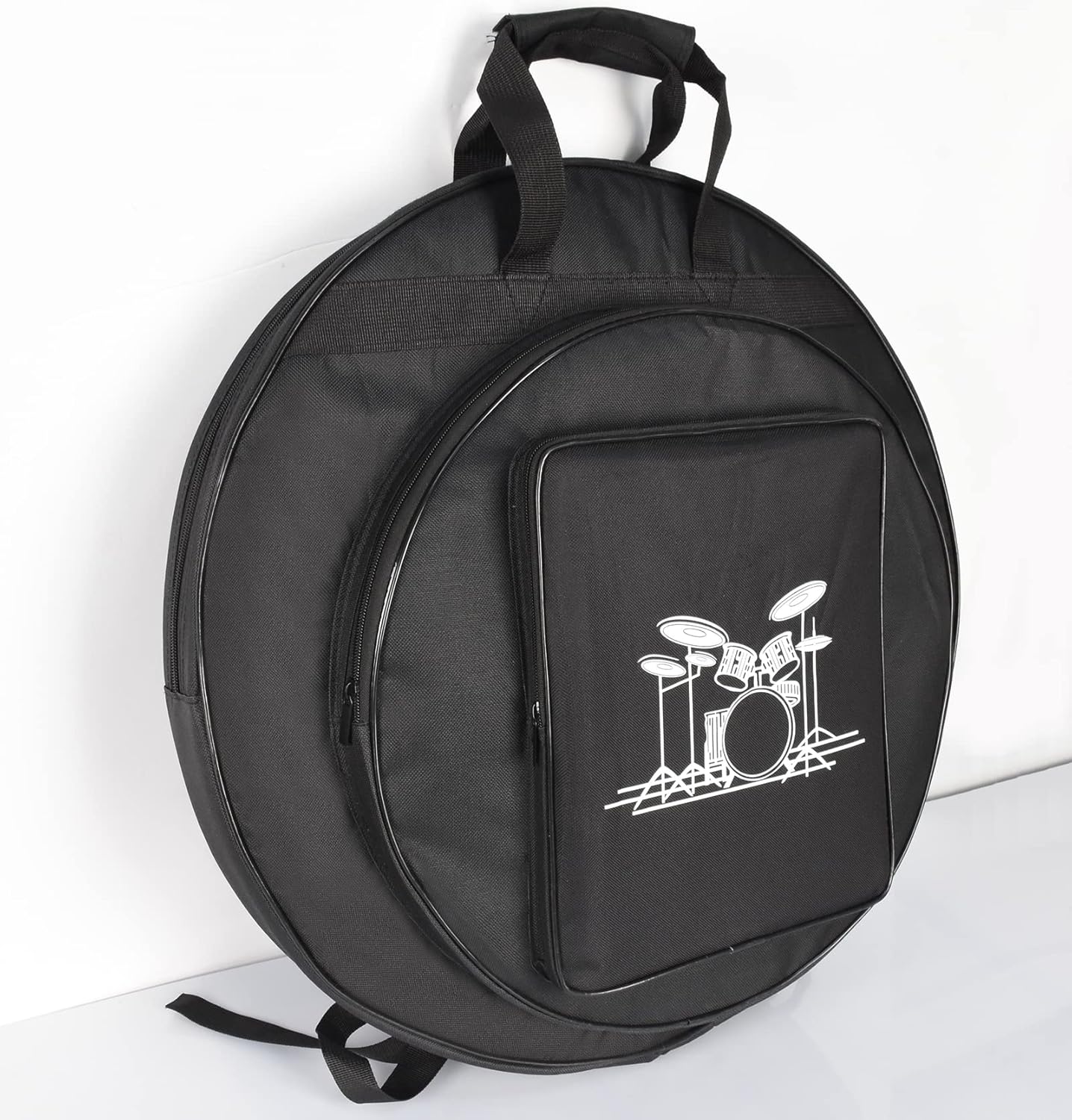 22" Cymbal Gig Bag with Carry Handle, Durable Shoulder Straps and Double Pockets, Great for Dust-Proof Storage