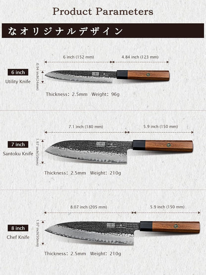 7 Inch Nakiri Knife, Ultra Sharp Meat Vegetable Cleaver Knife | Japanese High Carbon Steel Chopping Knife, Professional Asian Meat Vegetable Chef Knife with Ergonomic Rosewood Handle