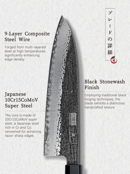 7 Inch Nakiri Knife, Ultra Sharp Meat Vegetable Cleaver Knife | Japanese High Carbon Steel Chopping Knife, Professional Asian Meat Vegetable Chef Knife with Ergonomic Rosewood Handle