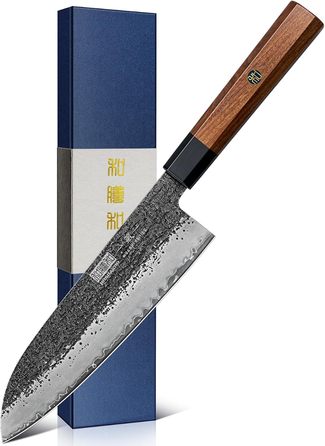 7 Inch Nakiri Knife, Ultra Sharp Meat Vegetable Cleaver Knife | Japanese High Carbon Steel Chopping Knife, Professional Asian Meat Vegetable Chef Knife with Ergonomic Rosewood Handle
