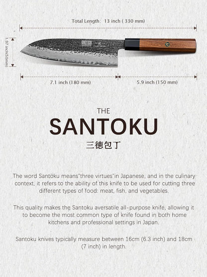 7 Inch Nakiri Knife, Ultra Sharp Meat Vegetable Cleaver Knife | Japanese High Carbon Steel Chopping Knife, Professional Asian Meat Vegetable Chef Knife with Ergonomic Rosewood Handle