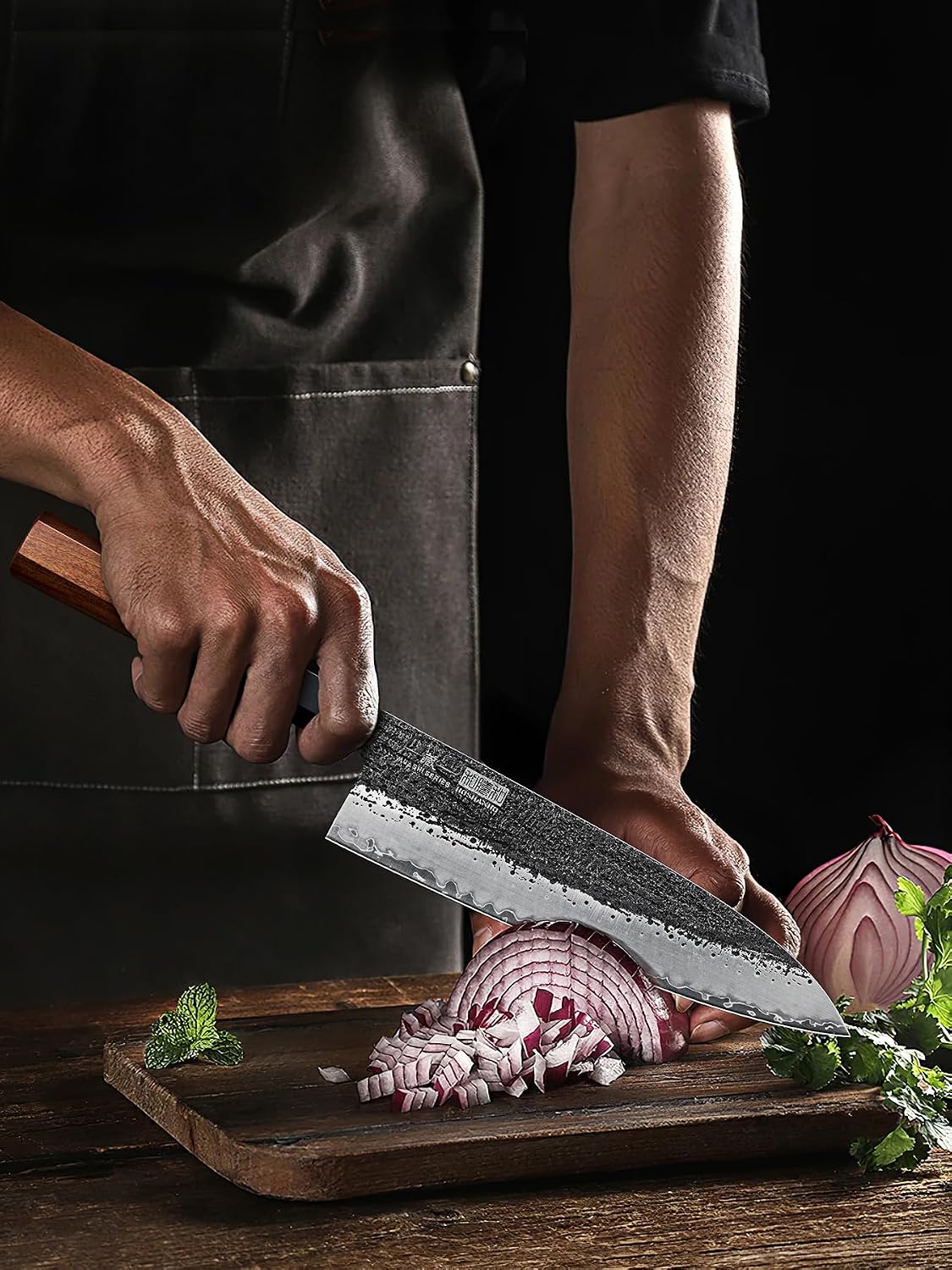 7 Inch Nakiri Knife, Ultra Sharp Meat Vegetable Cleaver Knife | Japanese High Carbon Steel Chopping Knife, Professional Asian Meat Vegetable Chef Knife with Ergonomic Rosewood Handle