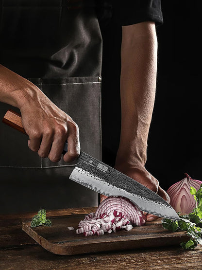 7 Inch Nakiri Knife, Ultra Sharp Meat Vegetable Cleaver Knife | Japanese High Carbon Steel Chopping Knife, Professional Asian Meat Vegetable Chef Knife with Ergonomic Rosewood Handle