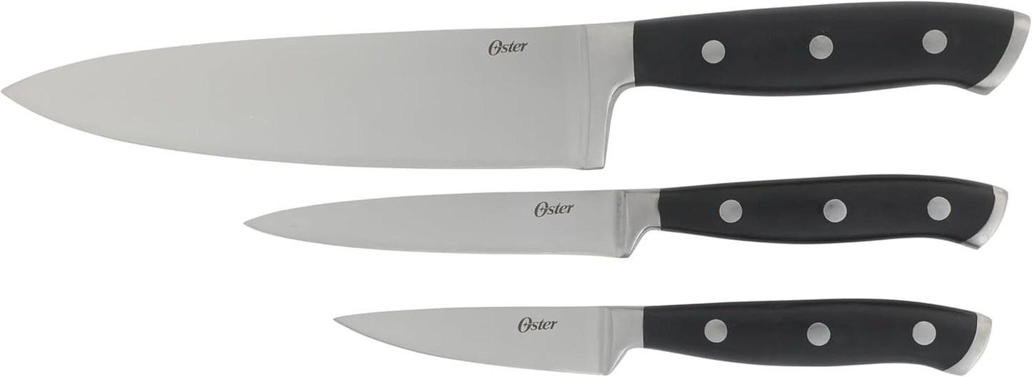Evansville 14 Piece Cutlery Kitchen Knife Block Set, Stainless Steel w/Linen White Handles - Cuchillos Para Cocina
