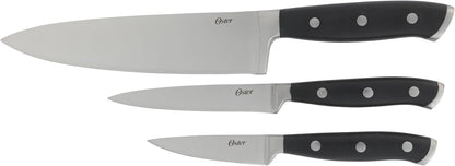 Evansville 14 Piece Cutlery Kitchen Knife Block Set, Stainless Steel w/Linen White Handles - Cuchillos Para Cocina