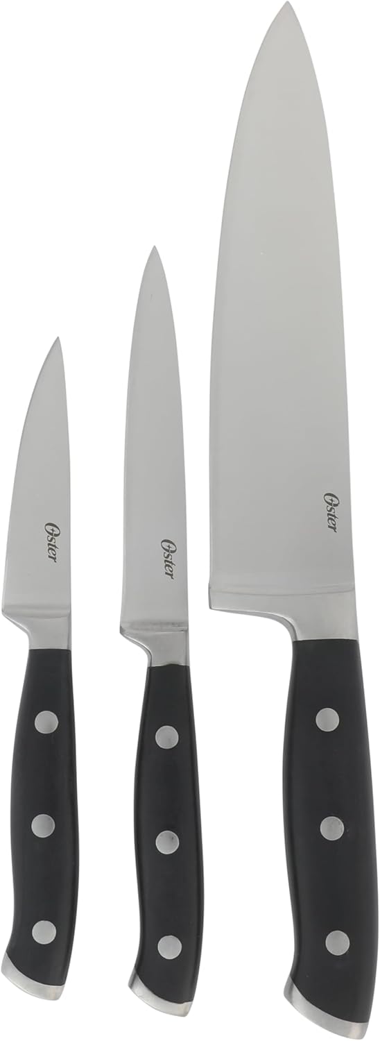 Evansville 14 Piece Cutlery Kitchen Knife Block Set, Stainless Steel w/Linen White Handles - Cuchillos Para Cocina