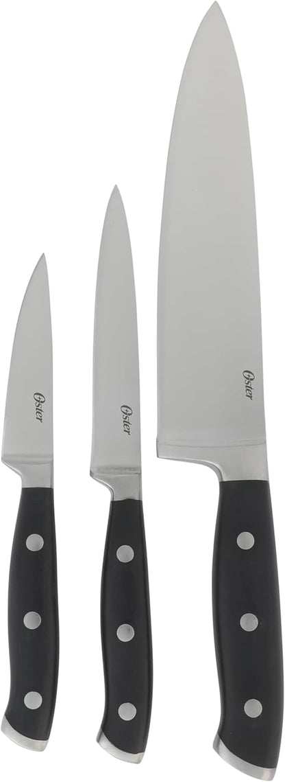 Evansville 14 Piece Cutlery Kitchen Knife Block Set, Stainless Steel w/Linen White Handles - Cuchillos Para Cocina