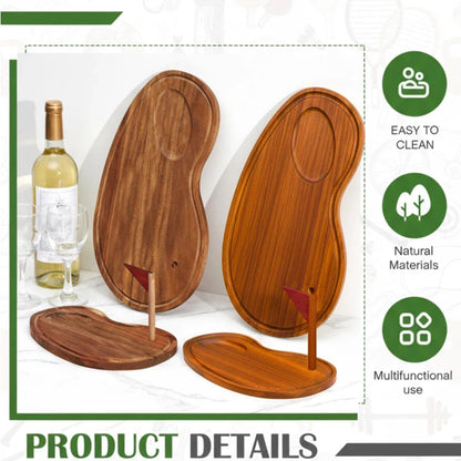 Golf Cheese Board Gift Set Father Day Gift for Dad Party Favor Prizes Charcuterie Wood Board with Knives and Box for Party Tournament Birthday Game(Carbonized Bamboo Wood, Golf)