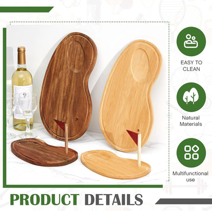 Golf Cheese Board Gift Set Father Day Gift for Dad Party Favor Prizes Charcuterie Wood Board with Knives and Box for Party Tournament Birthday Game(Carbonized Bamboo Wood, Golf)